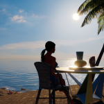 A new afternoon sky in 3DXChat 2.7