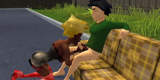 Getting a blowjob in BoneTown