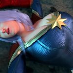 Hot superhero is dragged off by the pussy craving monster